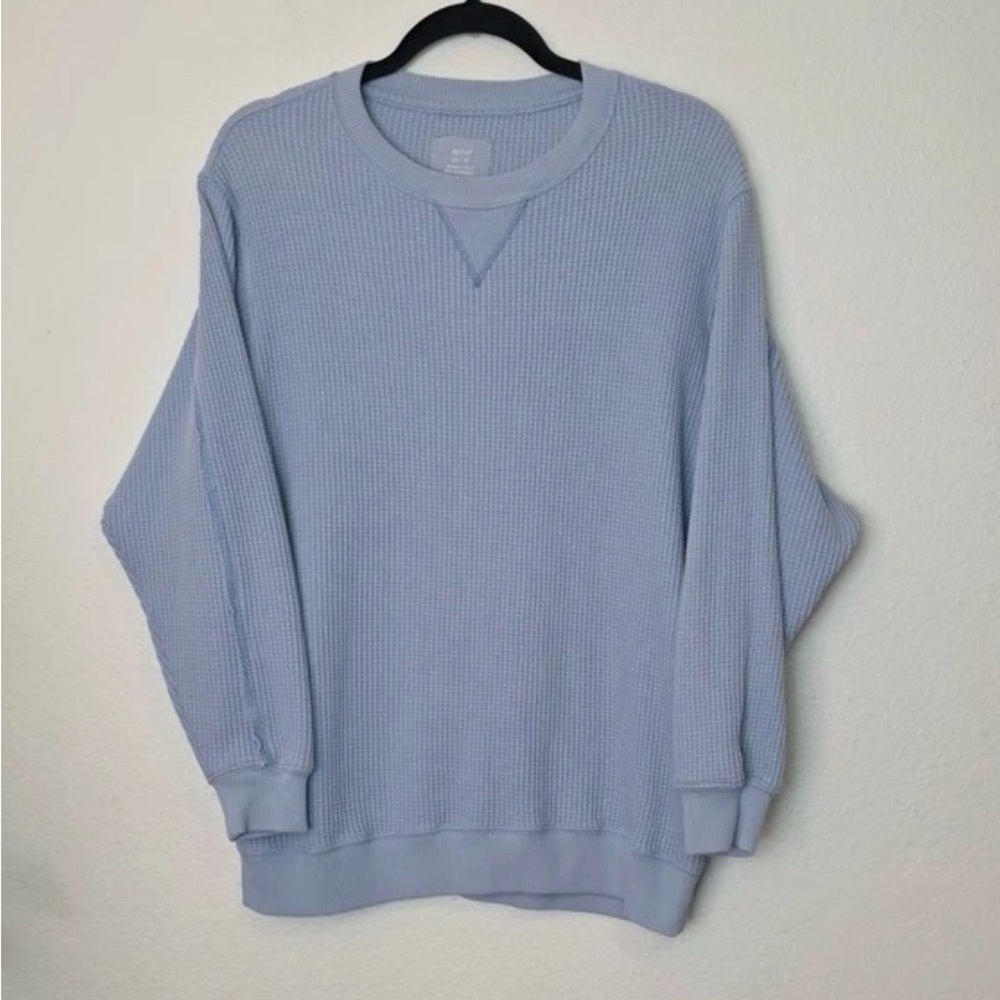 Aerie light blue waffle knit sweater